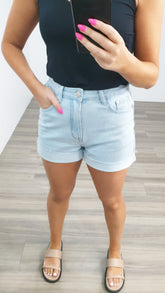 Sutton Ripped Denim Shorts