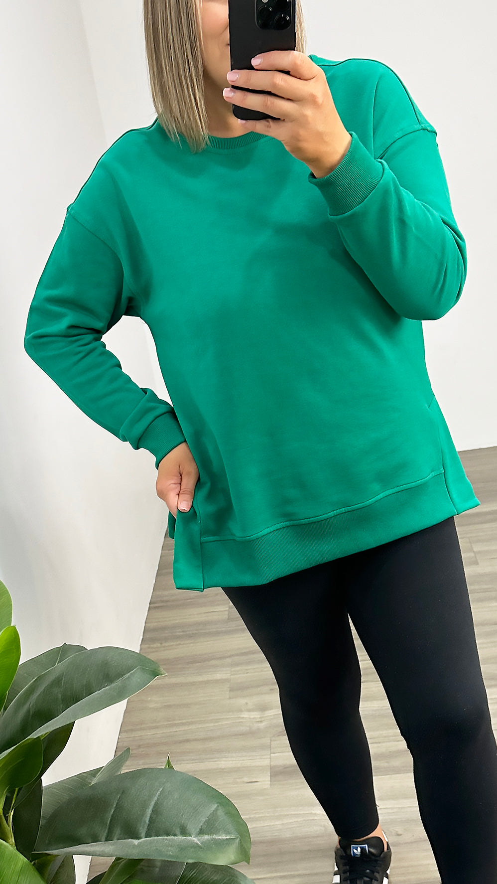 Betty Basics Easy Crew Sweat Green