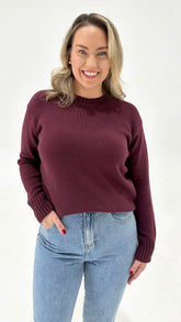 Sass Ivy Cotton Knit Burgundy
