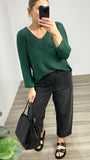 Rachel Roll Slv Knit Emerald