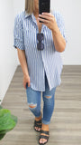 Maxine Stripe Shirt Blue
