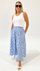 Staple Solea Maxi Skirt Blue Leaf