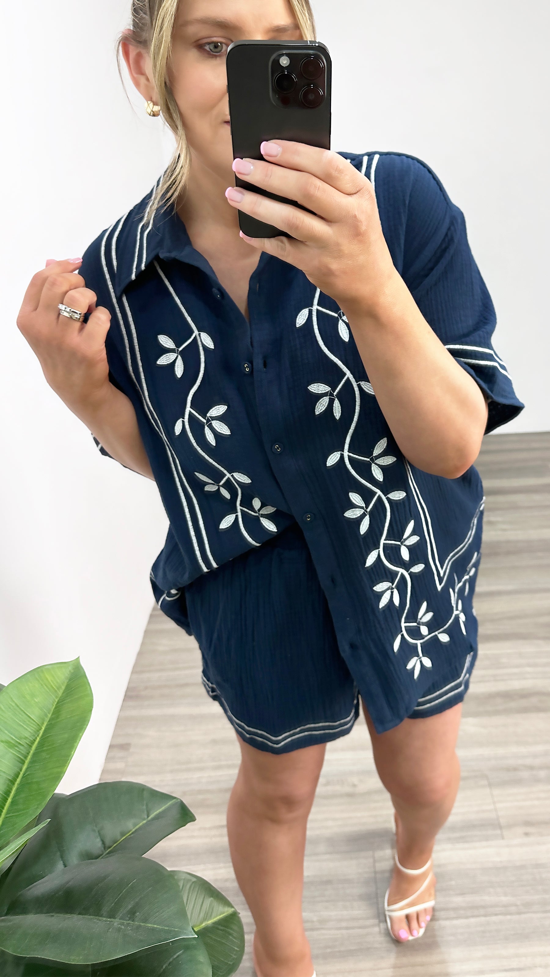 Sass Jayden Short Sleeve Shirt Navy