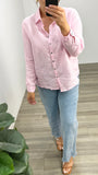 Bessie Linen Shirt Pink