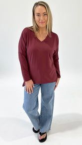 Betty Basics Munich Top Burgandy