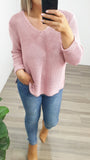 Rachel Roll Slv Knit Pink