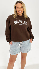 Ena Pelly Mila Oversized Sweater Chocolate