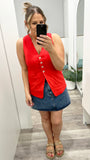 Alice Tailored Vest Red