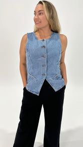 AAE Lena Denim Vest Light Blue
