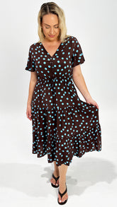 Zinnia Polka Dot Midi Dress