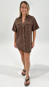 Serena Denim Dress Choc