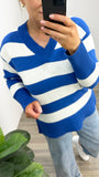 Elm Alexa Stripe Knit Blue/Mars