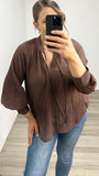 Shona Ramie Top Chocolate