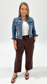 Betty Basics Quinn Cotton Jogger Choc