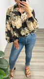 Beatrix Floral Blouse Black