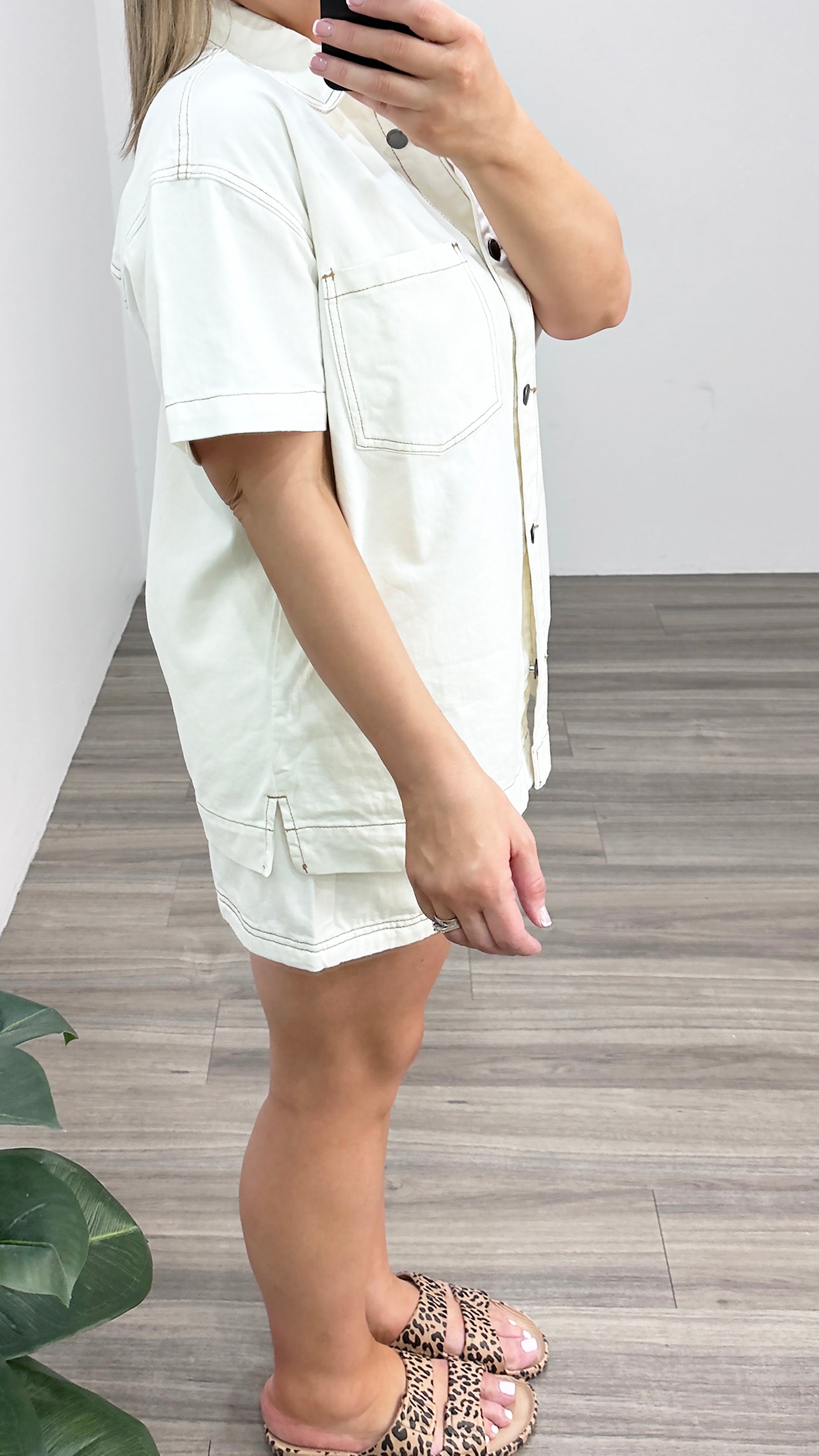AAE Simi Denim Shirt White