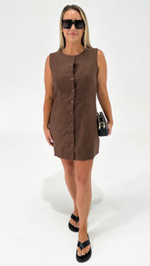 Yana Linen Button Mini Dress