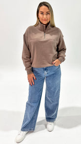 Foxwood College Zip Crew Mocha