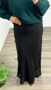 Bias Cut Skirt Black