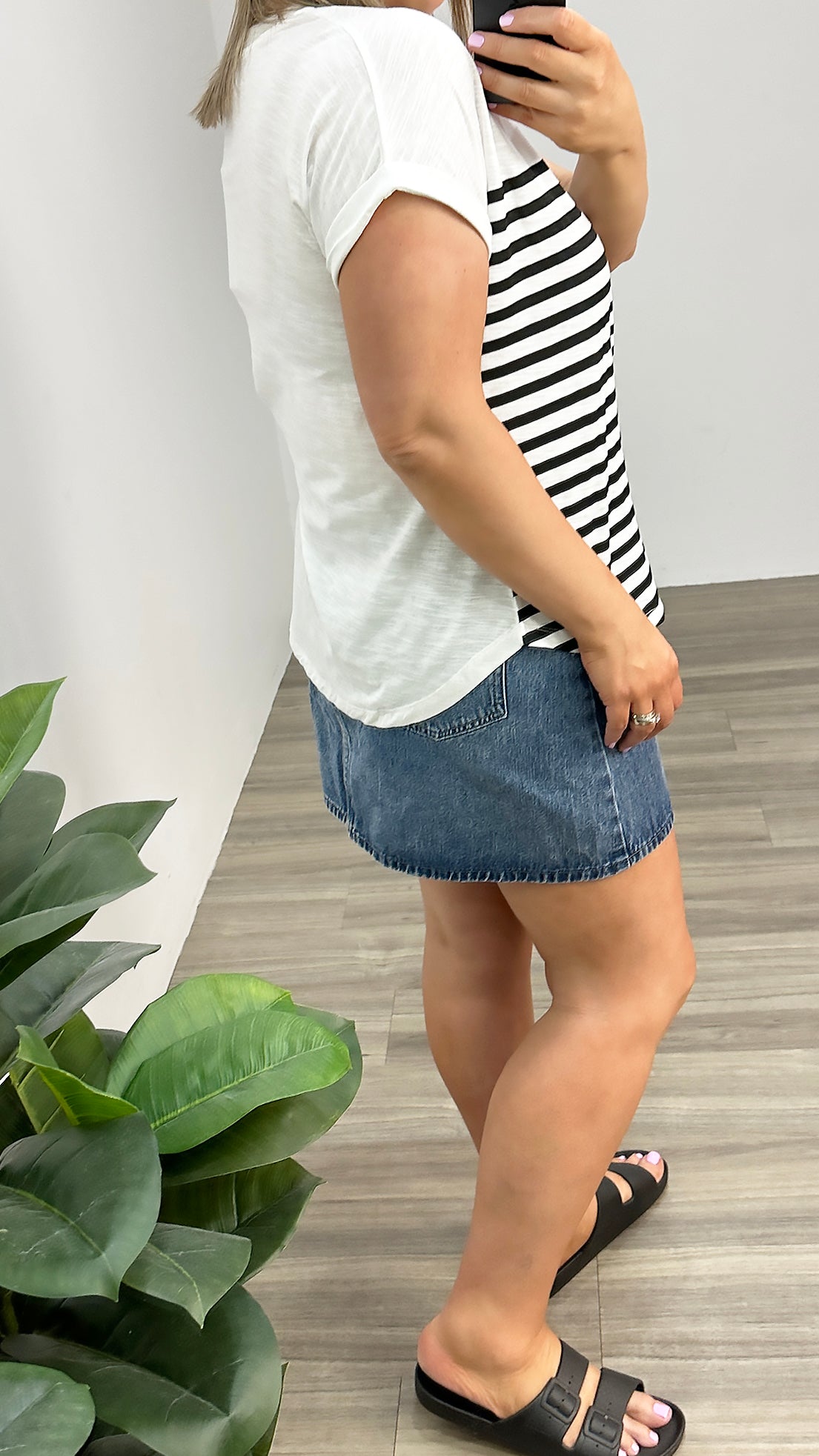 Betty Basics Hailey S/S Tee White/Blk