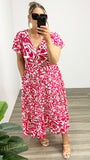 Boho Ember Midi Dress Red