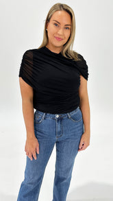 Kira Mesh Top Black