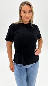 Foxwood Tied Tee Black