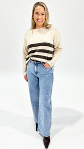 Stripe Manor Knit Choc/ Nat