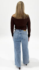 AAE Kylie Off Shoulder L/S Top Brown