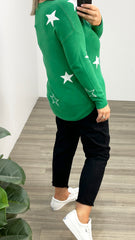 Betty Basic Sophie Knit Jumper Green Stars