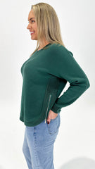 Kobe Side Zip Knit Emerald