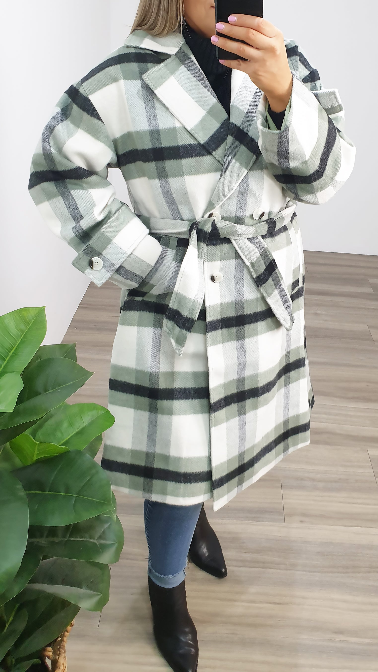 Green check clearance coat womens