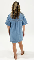 Ceres Life Sammy Relaxed Shirt Dress Vinatge Blue