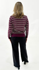 Betty Basics Lenore Sweater Wine Stripe