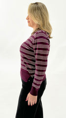 Betty Basics Lenore Sweater Wine Stripe