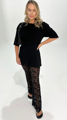 Stacy Longline Tee Black