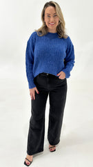 Sass Kira Cable Jumper Cobalt Blue