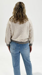 Tilly Crew Knit Beige/ Choc