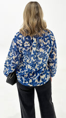 Sass Willow Tie Front Blouse Blue Iris