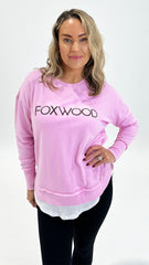 Foxwood Simplified Metallic Crew Bright Pink