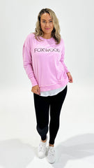 Foxwood Simplified Metallic Crew Bright Pink