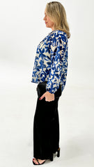 Sass Willow Tie Front Blouse Blue Iris