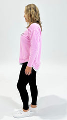 Foxwood Simplified Metallic Crew Bright Pink