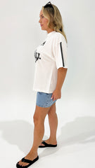 Ena Pelly Racing Swoop Tee Vintage White