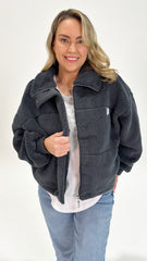 AAE Cosy Club Teddy Jacket Charcoal