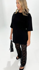 Stacy Longline Tee Black