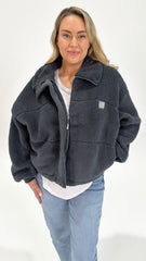 AAE Cosy Club Teddy Jacket Charcoal