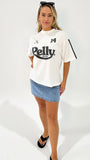 Ena Pelly Racing Swoop Tee Vintage White