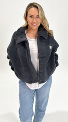 AAE Cosy Club Teddy Jacket Charcoal