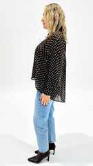 Sass Joy Shirt Polka Dot Brown